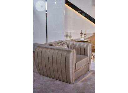 Sëtz Design Wunnzëmmer Polster Holz Modern Luxus Nei Faarf beige