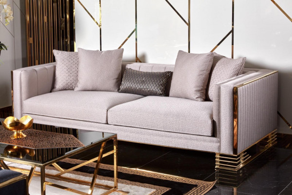 Sofa 3-Sëtz Modern Couch Polstersofa Design Sofa Dräisëtz Sëtz