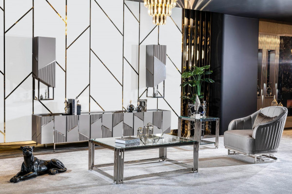 Sofagarnitur 3+3+1 Sëtzbank Dësch Beistelltisch Sofa Sëtz Set 5 Deeler.