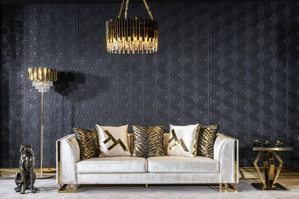 Canapé 3 Sëtz Canapéën Sëtz Design Couch Drësëtzer Luxus Miwwelen Stil Modern