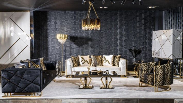 Canapé 3 Sëtz Canapéën Sëtz Design Couch Drësëtzer Luxus Miwwelen Stil Modern