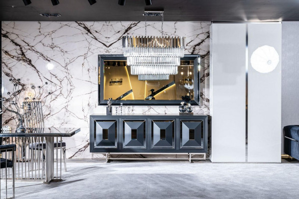 Buffet Spigel Wunnzëmmer gro Kommod Holz Metall Stil Modern Schaf