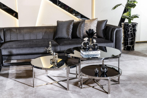 Ecksofa L-Form Couchtisch Beistelltisch 3tlg Set Polster Wunnlandschaft