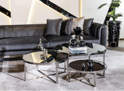 Wunnzëmmer Couchdëscher Luxus Design 3tlg. Holz gro Stil Modern Dësch