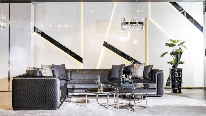 Wunnzëmmer Couchdëscher Luxus Design 3tlg. Holz gro Stil Modern Dësch