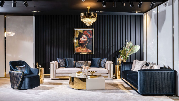 Luxus Dreisëtzer Sofa 3 Sëtzer Sofaen Sëtz Design Miwwelen Couchen Schwaarz