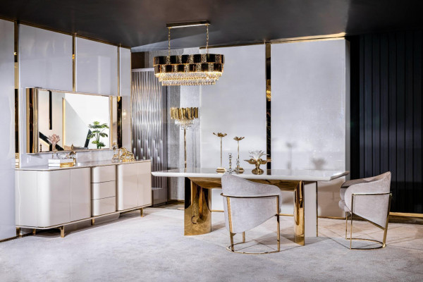 Iesszëmmer Set Dësch + 4x Still Iesszëmmerstull Set Dësch Grupp 5 Stéck