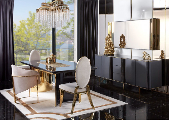 Iesszëmmer Set Dësch + 4x Still Iesszëmmerstull Set Dësch Grupp 5 Stéck