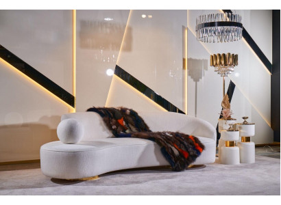 Luxus dräisëtzegt Sofa 3-Sëtzer Sofas Sëtz Design Miwwelen Couchen wäiss