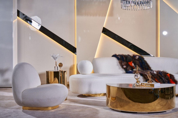 Luxus dräisëtzegt Sofa 3-Sëtzer Sofas Sëtz Design Miwwelen Couchen wäiss