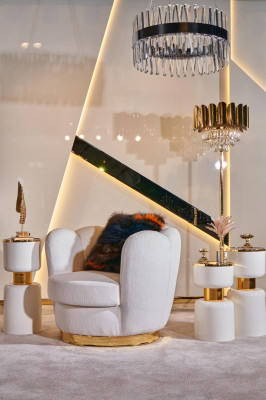 Sëtz Design Wunnzëmmer Polster Holz Textil Polster Modern Luxus