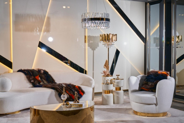 Sëtz Design Wunnzëmmer Polster Holz Textil Polster Modern Luxus