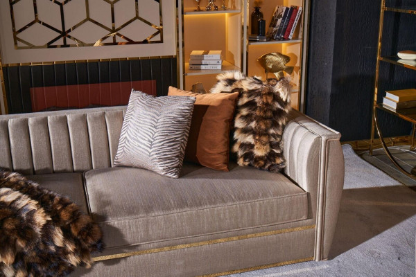 Polsterset 3+3 Sofa Dëschset Canapé Stoff Sofaset 3tlg.