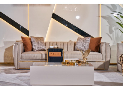 Wunnzëmmer Couchtische Design Dësch Holz Beige Stil Modernen Luxus Dëscher