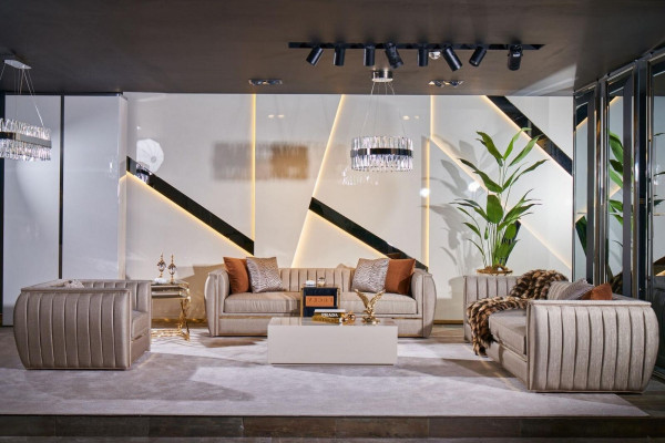 Wunnzëmmer Couchtische Design Dësch Holz Beige Stil Modernen Luxus Dëscher
