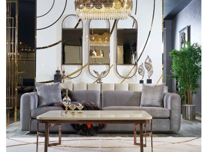 Luxus Zesummesetzung Set 2tlg Sofa 3 Sëtzer Dësch Sofa Sofas Fauteuil Nei