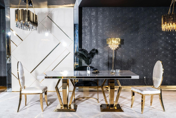 Luxus Dëscher Iesszëmmer Dësch Iesszëmmer Modern Edelstol Wäiss
