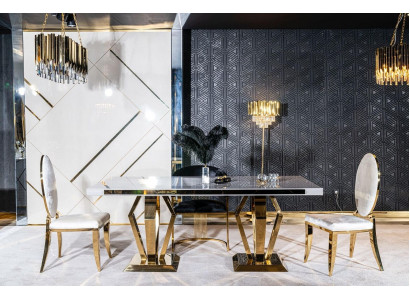 Luxus Dëscher Iesszëmmer Dësch Iesszëmmer Modern Edelstol Wäiss