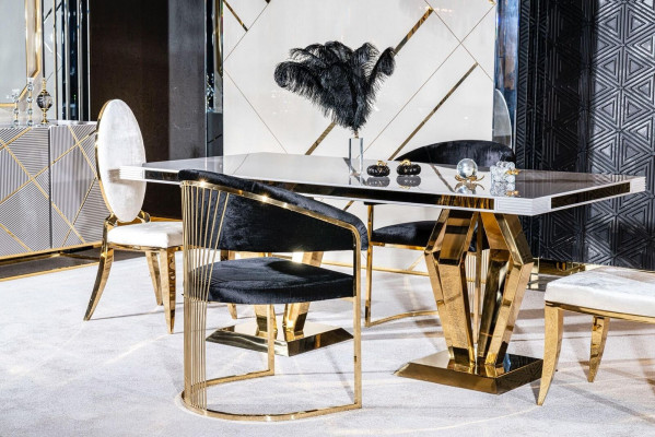 Luxus Dëscher Iesszëmmer Dësch Iesszëmmer Modern Edelstol Wäiss