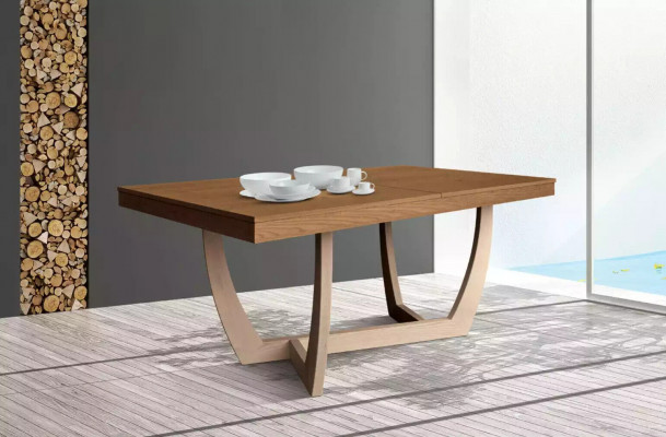 Iessdësch auszéibar Kichendësch Iessdëscher Dësch aus Holz Holzdesk Modern