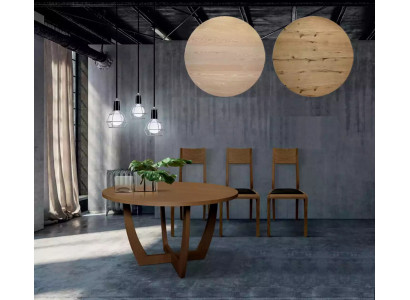 Ronnen Iessdësch Holz Kicheldësch ronnen neien Stil modern brong 140cm