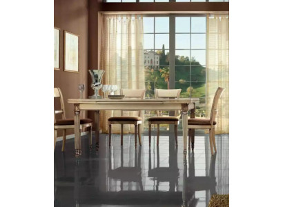 Italienesche Stil Iessdësch 4x Still Holz Dësch Iessset Design 5 Deeler