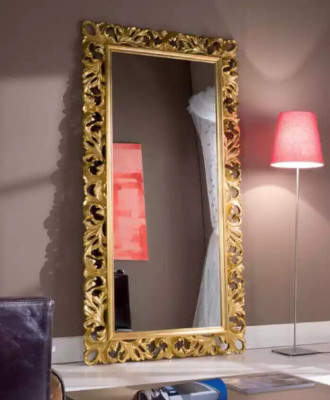 Klasseschen Designspigel Wunnzëmmer Kommod Luxus Holzrahmen Nei