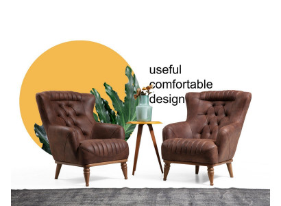 Luxus Miwwel Design Fauteuil Modern Design Fauteuil Brong Wunnzëmmer Nei