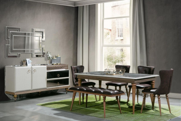 Iessdësch Dësch Holz 180x100 Iesszëmmer brong Iessdëscher Dëscher Miwwelen Nei