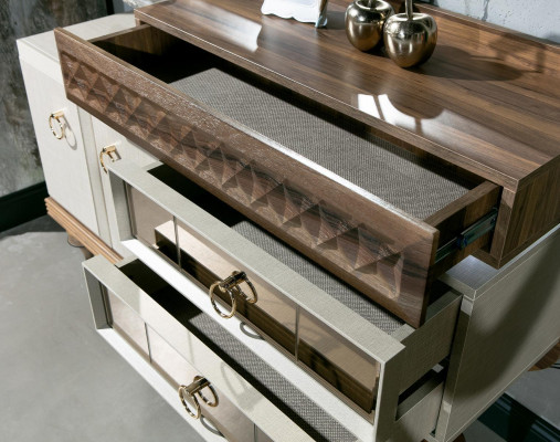 Miwwelen Schlofzëmmer Design Schminktisch Spigel Holz Sideboard Konsol