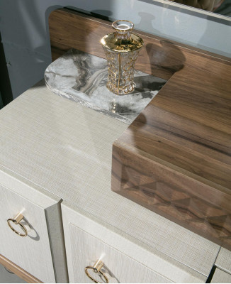 Miwwelen Schlofzëmmer Design Schminktisch Spigel Holz Sideboard Konsol