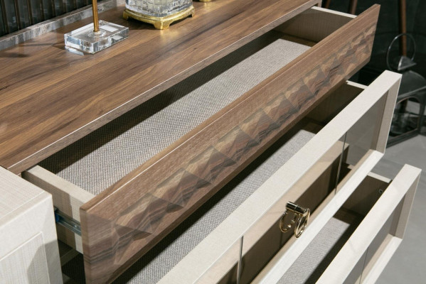 Wunnwand Garnitur RTV TV Ständer Lowboard Dësch Holz Luxus XXL Schrank