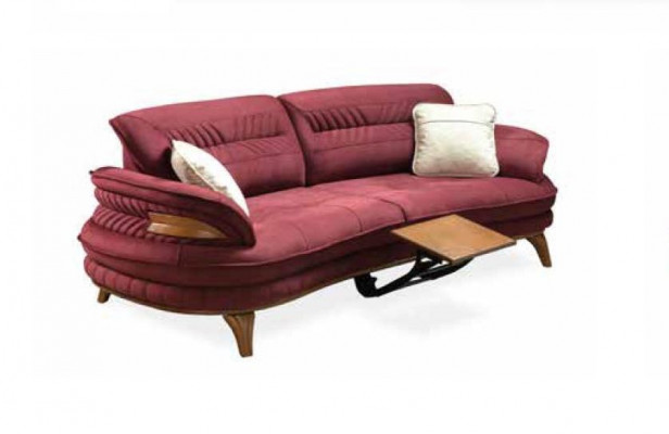 Canapé 3 Platzen + Fautteuil Wunnzëmmer Canapé Canapëen Fautteuil Luxus Stoff Miwwelen