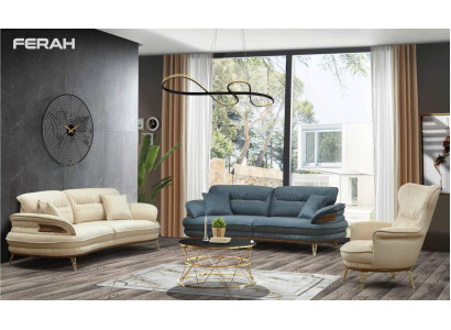 Sofagarnitur 3+3+1 Sëtzer Sofa Sesselen Sofas Garnitur Sëtz Luxus Set