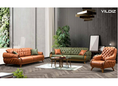 Canapé-Set 3+3 Sëtzer Canapéen Luxus Grupp Set 2 Deeler