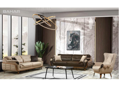 Sofagarnitur 3+3 Sëtzer Sofa Fotell Sofae Relax Luxus Set Wunnzëmmer