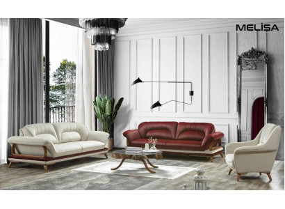 Luxus Garnitur Set Sofagarnitur 3+3+1 Sëtzer Sofa Sessel 3tlg. Sets