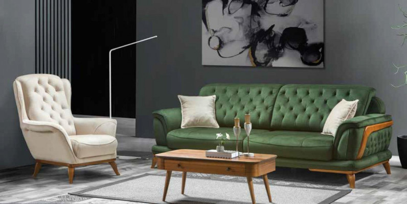 Fotell Luxus Design Miwwelen Klassësche Stil Design Textil Wunnzëmmer