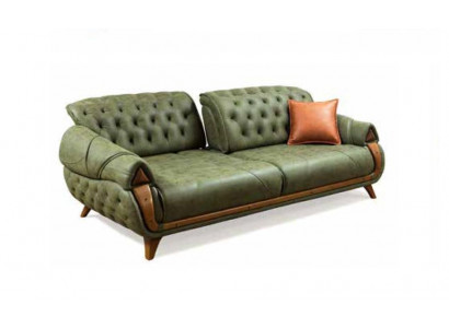 Klassesche Dräisëtzer Sofa Canapé Polster Miwwelen Wunnzëmmer 3 Sëtz