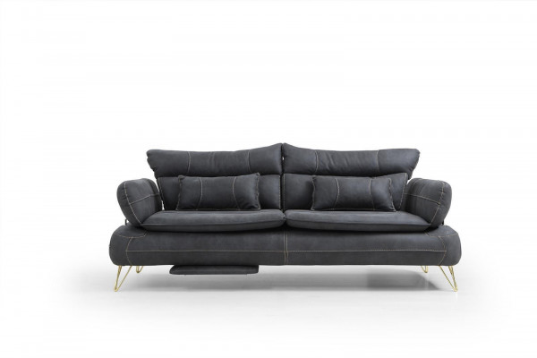 Sofagarnitur 3+3+1+1 Sëtzer Garnitur Schwaarz Sofa Fauteuil Sofas Set 4 Stéck