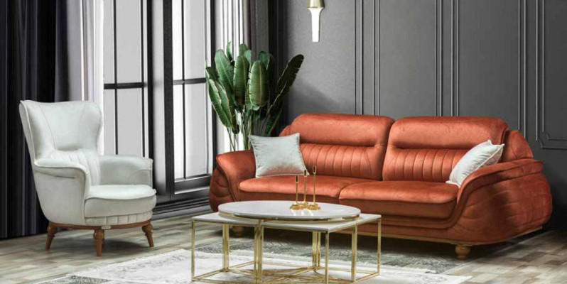 Sëtz Luxus Design Textil Wunnzëmmer Klassesch Stil Miwwelen Lounge