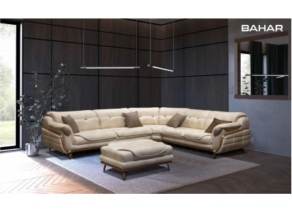Luxus Eckcouch L-Form Garnitur Sëtz Wunnzëmmer Polstermébel Eck Sofa