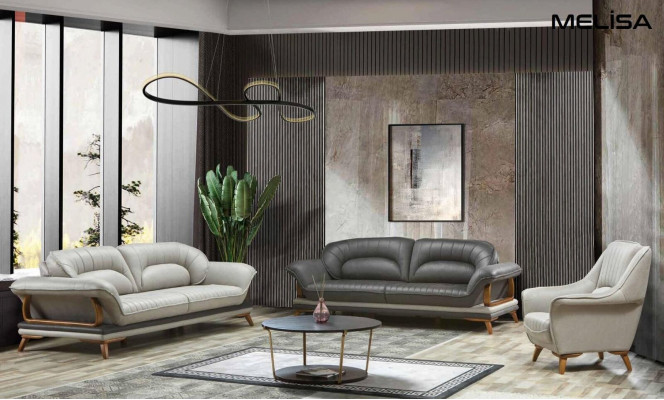 Luxus Set Garnitur Sofagarnitur 3+3+1 Sëtzer Sofasen Fauteuil Stoff 3tlg.