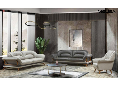 Luxus Set Garnitur Sofagarnitur 3+3+1 Sëtzer Sofasen Fauteuil Stoff 3tlg.