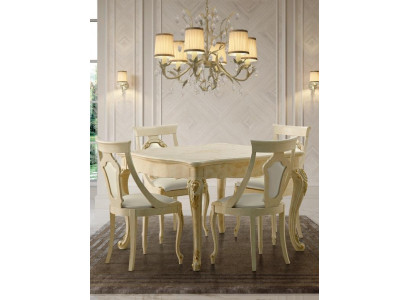 Iesszëmmer Still Holz Luxus Fotell Stull Beige Lehn Wunnzëmmer Miwwelen Beige Neien