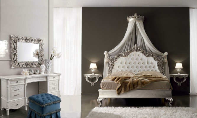 Bett + 2x Nuetsdësch 3 tlg. Schlofzëmmer Set Design Modern Luxus Chesterfield