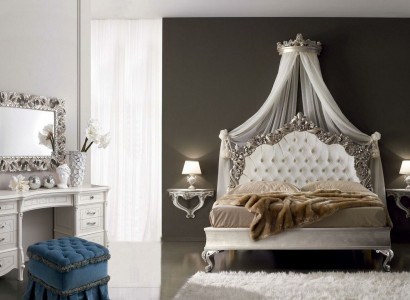 Bett + 2x Nuetsdësch 3 tlg. Schlofzëmmer Set Design Modern Luxus Chesterfield