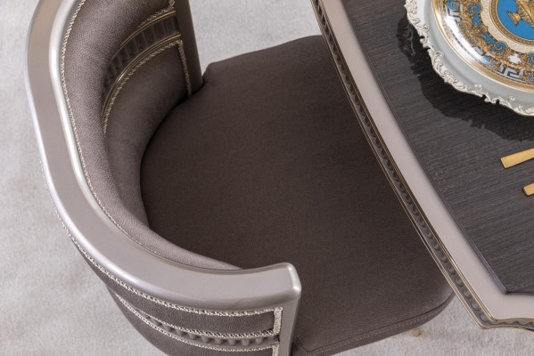 Stull Braun Iesszëmmer Modern Still Iesszëmmer Design Elegant Miwwel Metall Nei