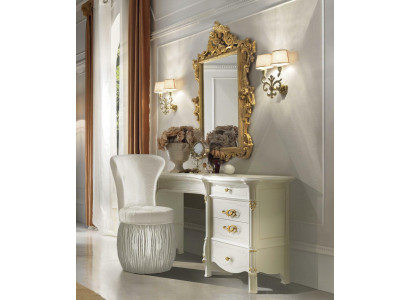 Make-up-Dësch Spigel Hocker Kommode Schlofkummer Kommode Barock Rokoko 3 Deeler nei