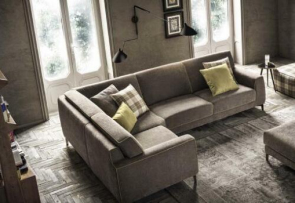 Italienesch Eckcouch Sofa Couch Sofas Couche Eck Garnitur Miwwel Stëff Textil